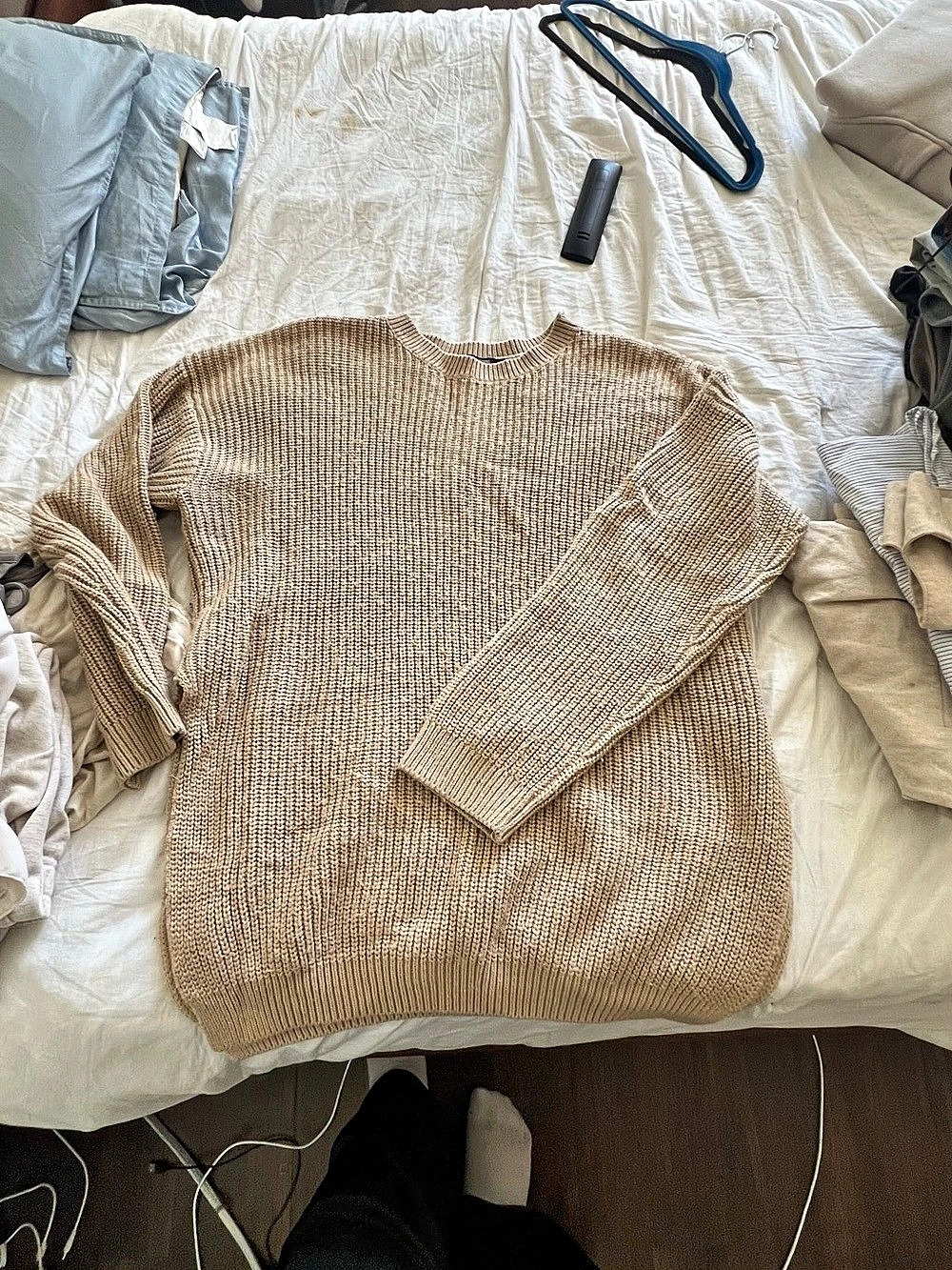 PrettyLittleThing Ribbed Crewneck Sweater Brown XL Like New